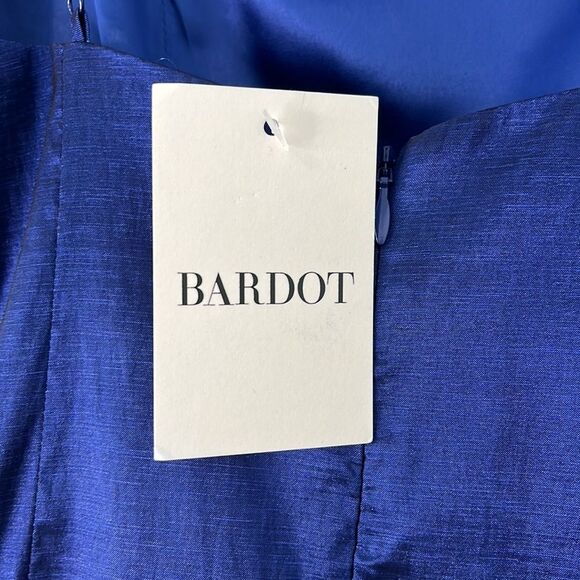NWT Bardot Geri Taffeta Ruffle Mini Dress in Cobalt Blue 6/8 - Picture 9 of 12